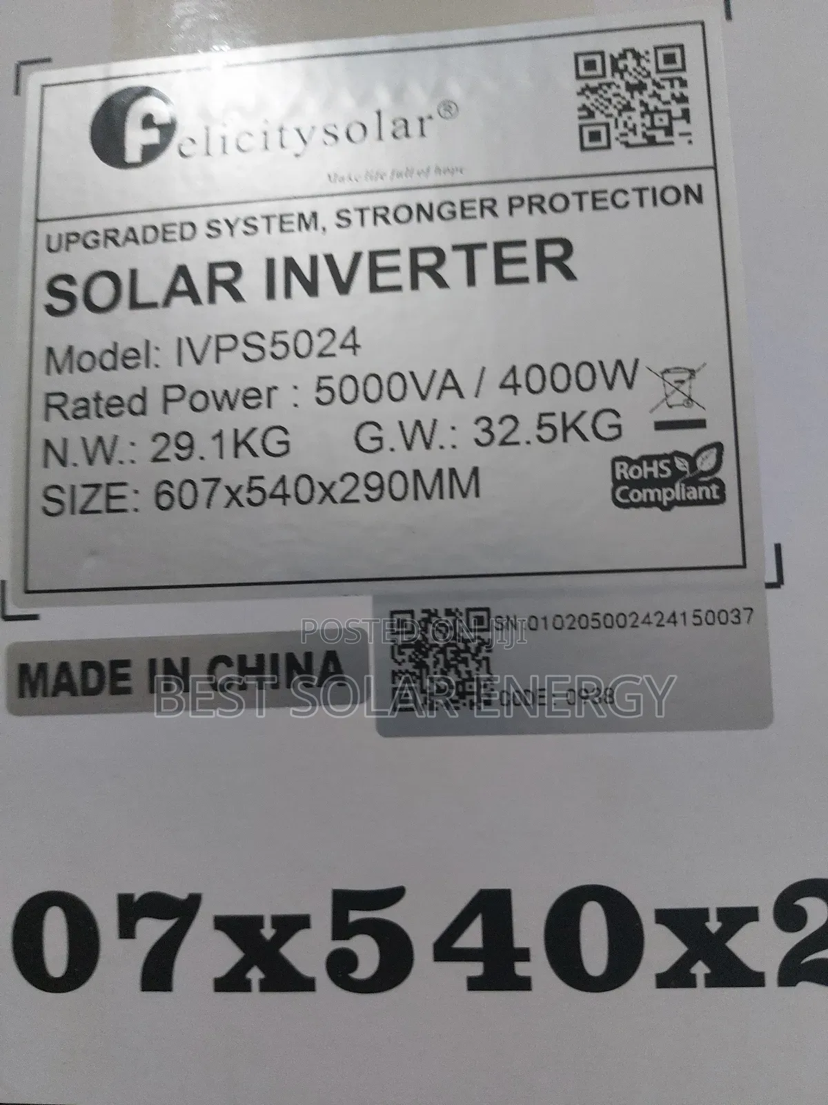 Felicity 5kva Inverter 48v