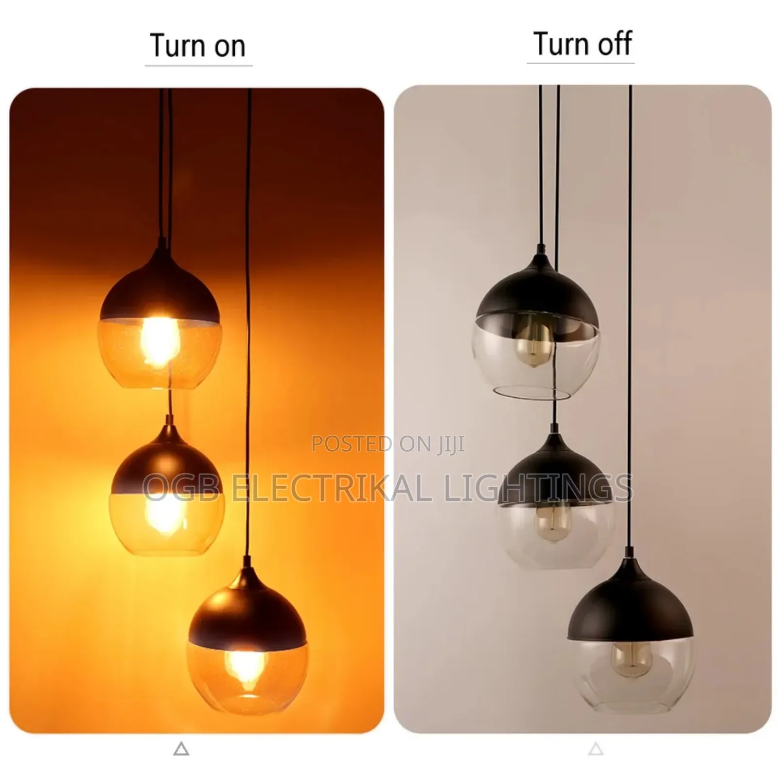Modern Black Transparent Glass Ball Chandelier