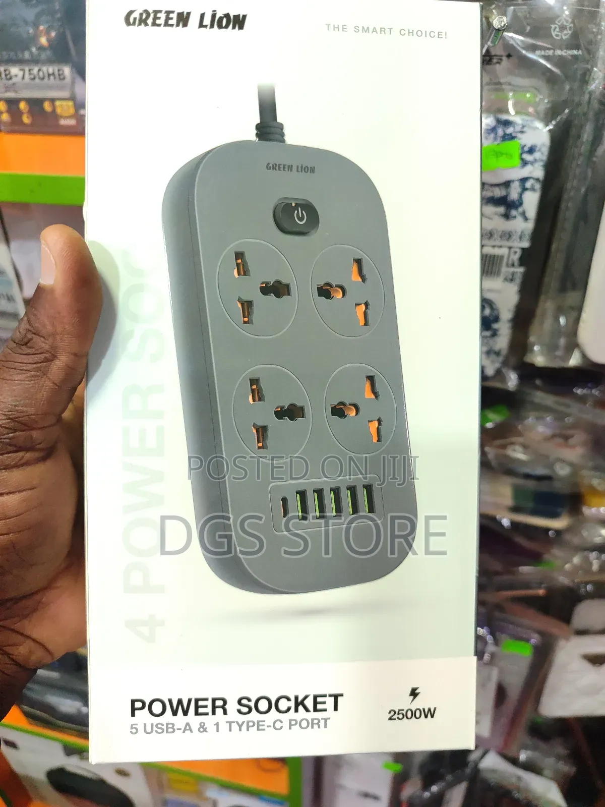 Green Lion Power Socket 5 USB a 1 Type C Port 2500w Charger