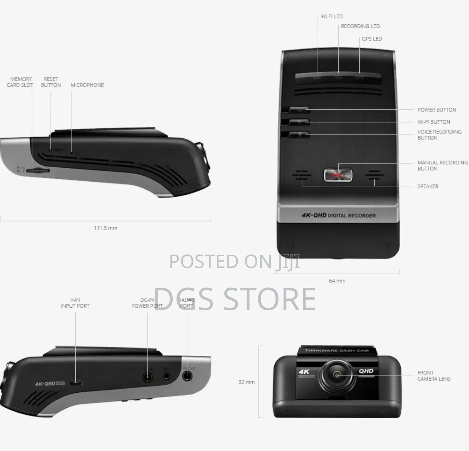 Thinkware U1000 Wi-Fi Dash Camera Rear View
