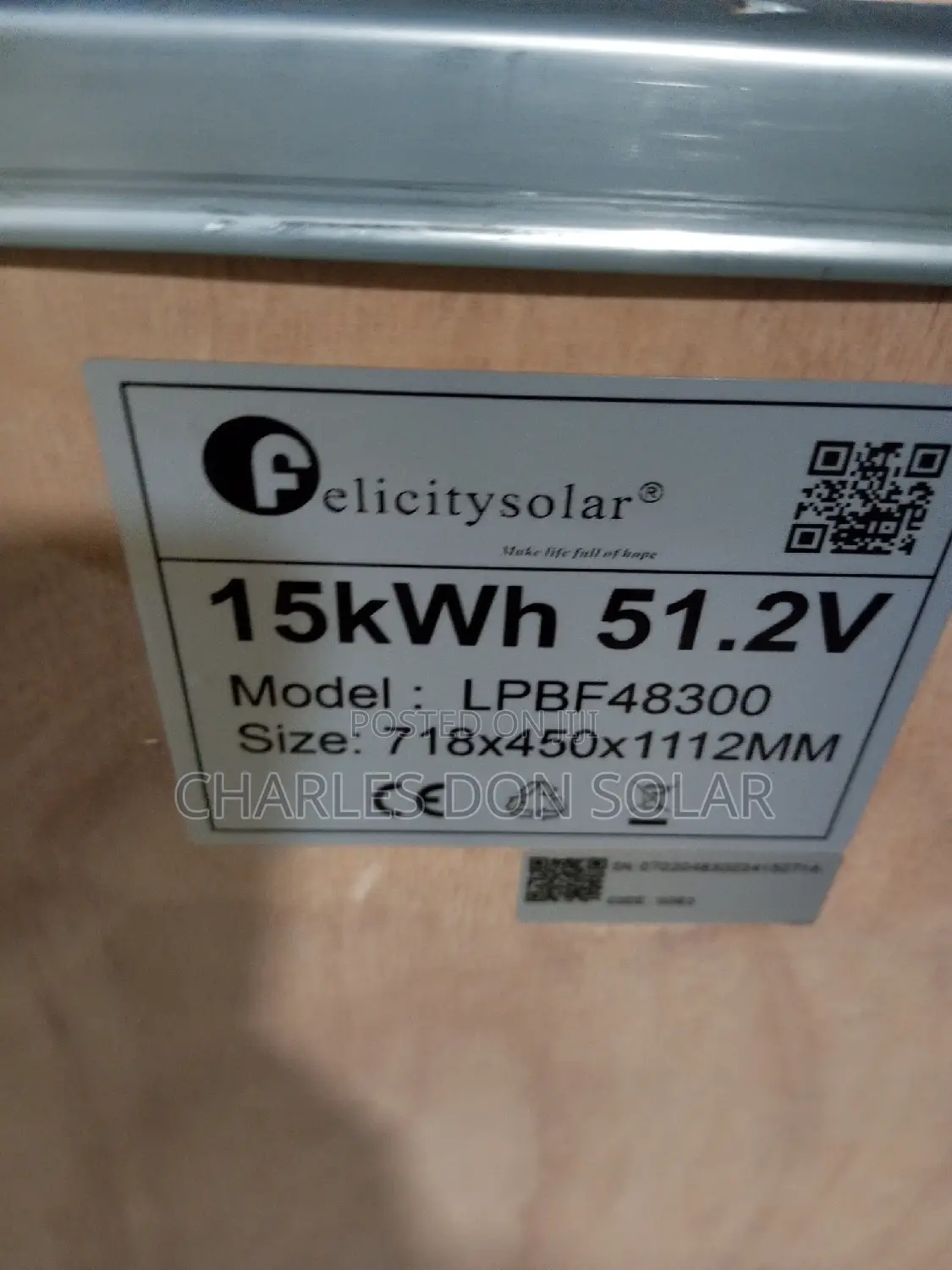 Felicity Lithium Ion Battery 15kwh