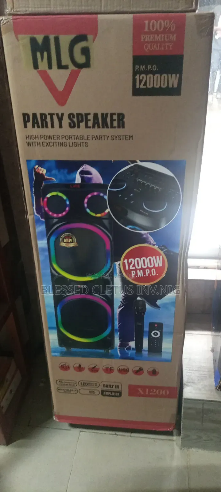 MLG High Power Portable Party Speaker 12000W + 1 Mic