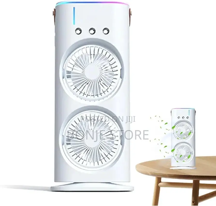 Portable Evaporative Mist Fan With Led Light, Air Cooler