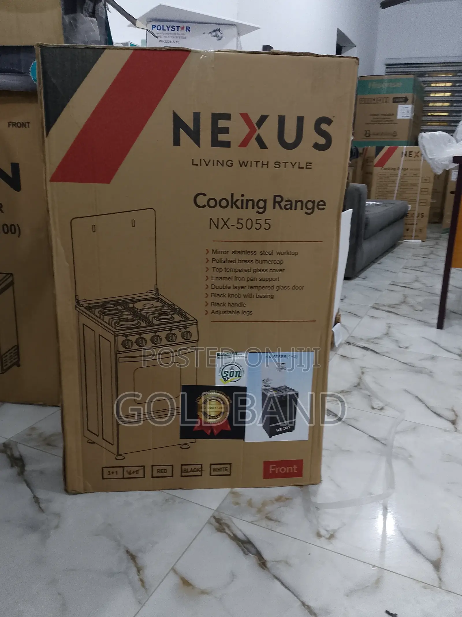 Stainless Steel 4 Burner + Oven Cooking Gas NX-5055