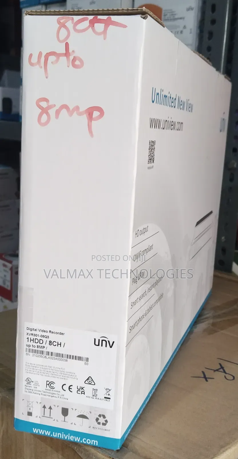 Uniview 8ch Upto 8mp XVR