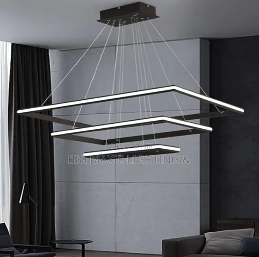 Modern Square LED Chandelier for Living Room Bedroom