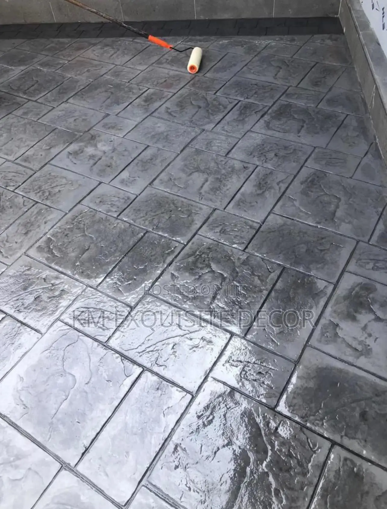 Black Shining Concrete Floor