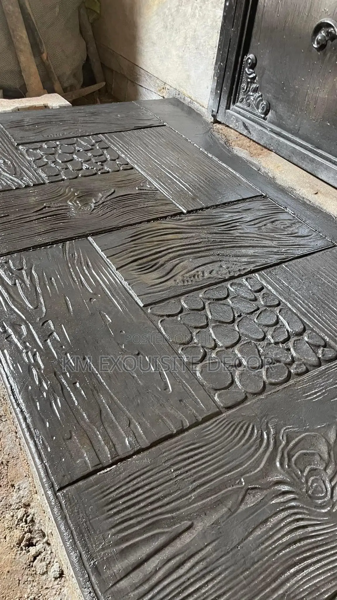 Black Shining Concrete Floor
