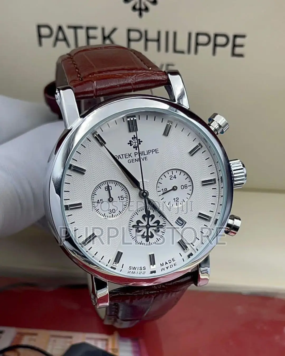 Patek Philippe Leather Chronograph Wristwatch