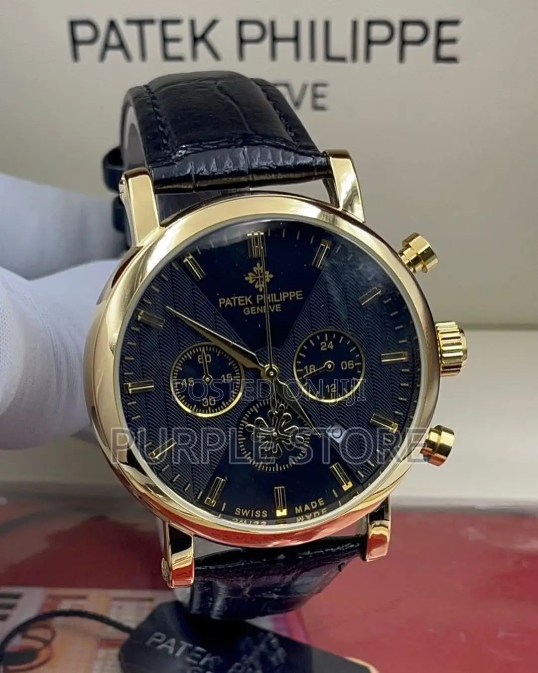 Patek Philippe Leather Chronograph Wristwatch