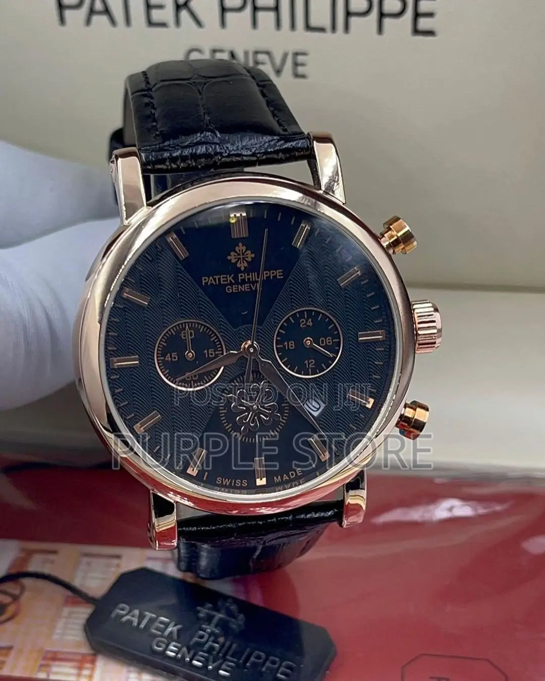 Patek Philippe Leather Chronograph Wristwatch