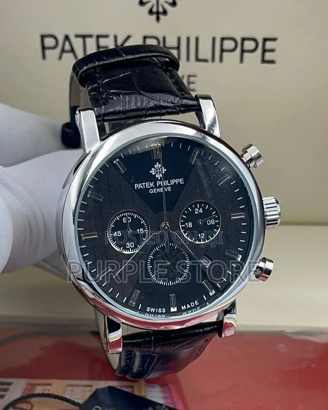 Patek Philippe Leather Chronograph Wristwatch