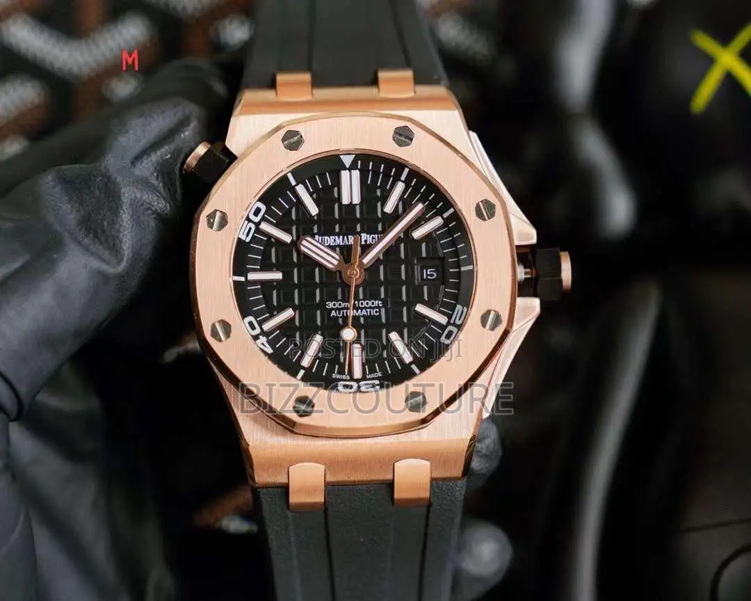 Original AUDEMARS Piquet Automatic Black Rubber Strap Watch