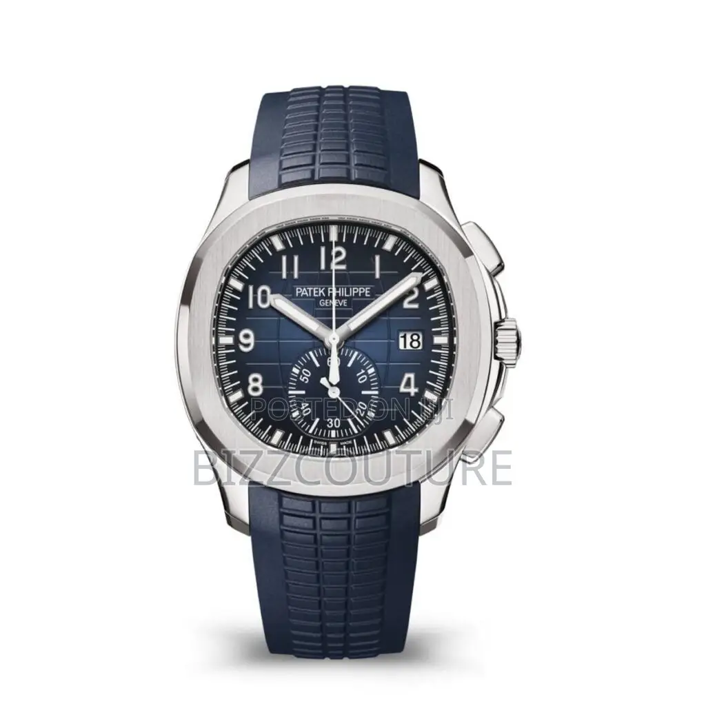 Original PATEK PHILIPPE Geneve Chronograph Blue Rubber Watch