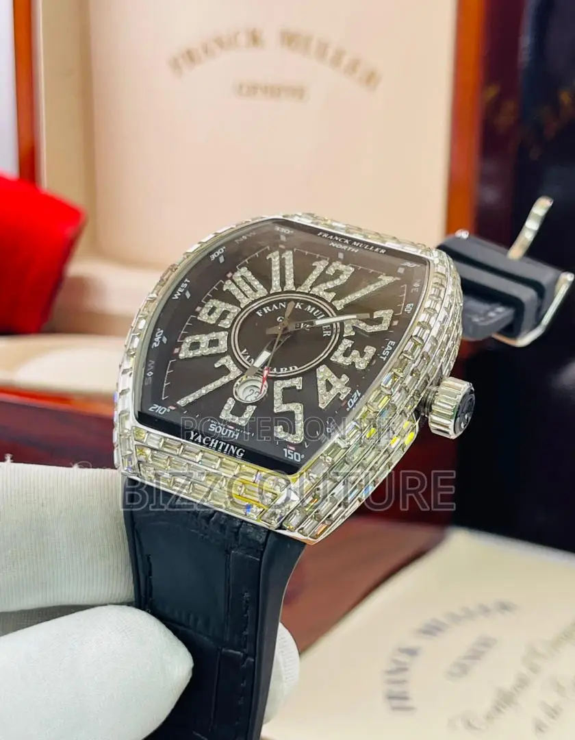 Original Frank Muller Yatching Black Leather Strap Watch