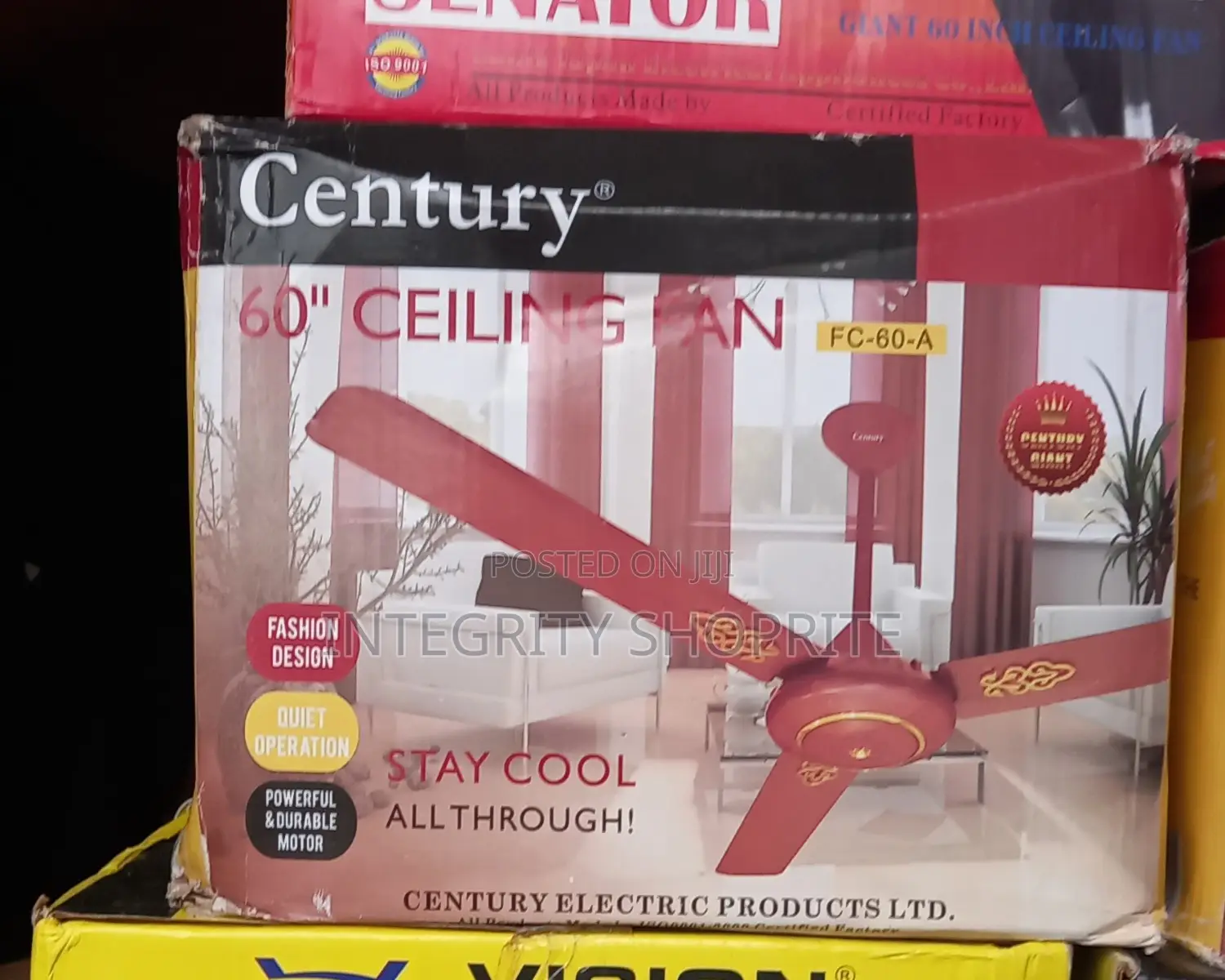 Century Powerful Ceiling Fan - Brown FC-60