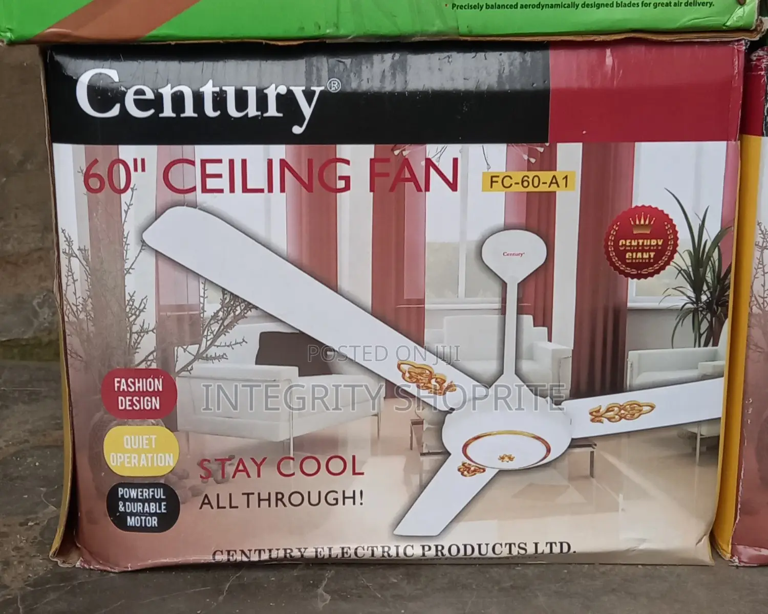 Century Powerful Ceiling Fan - Brown FC-60