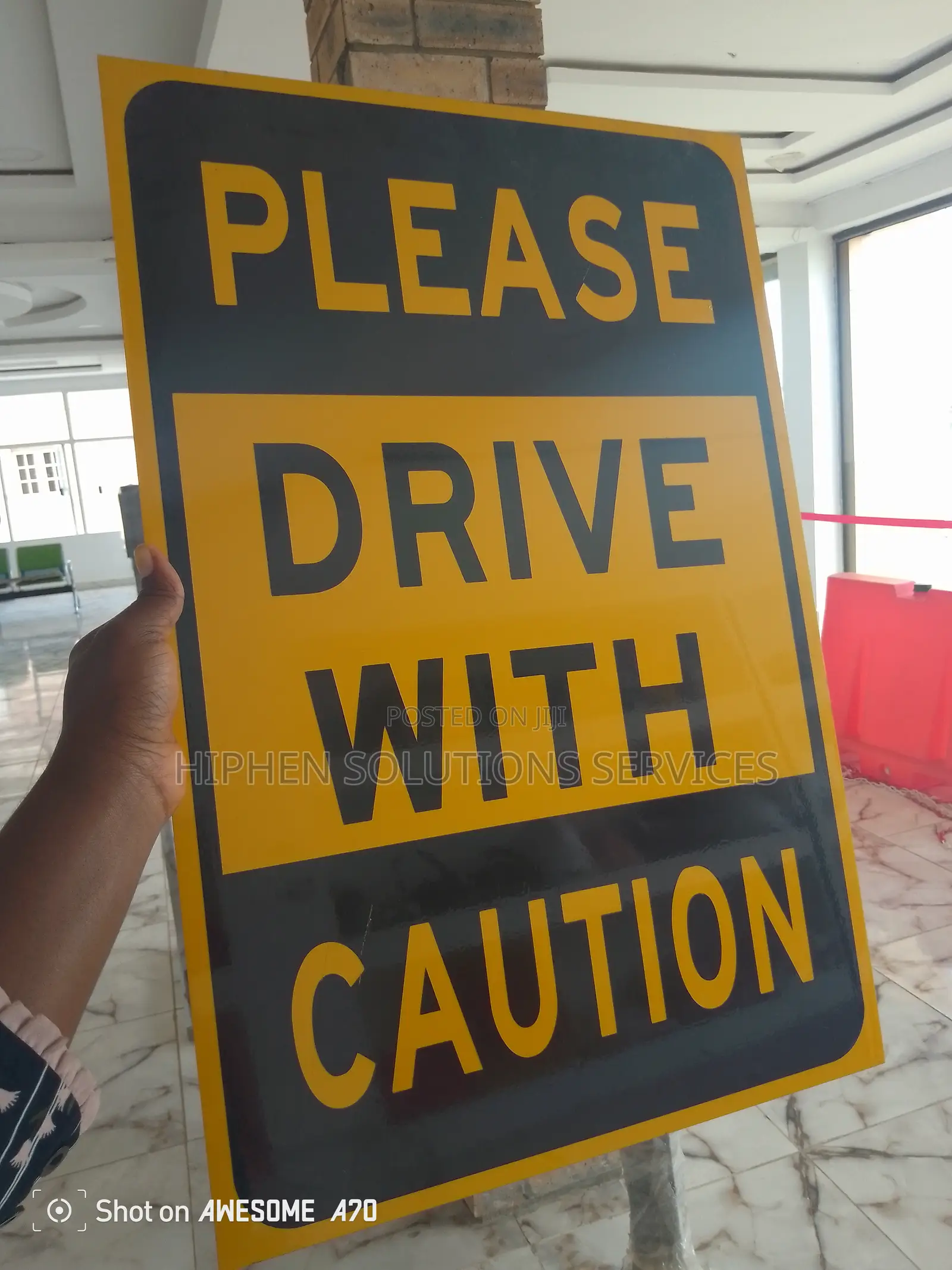 Caution Drive With Care Sign
