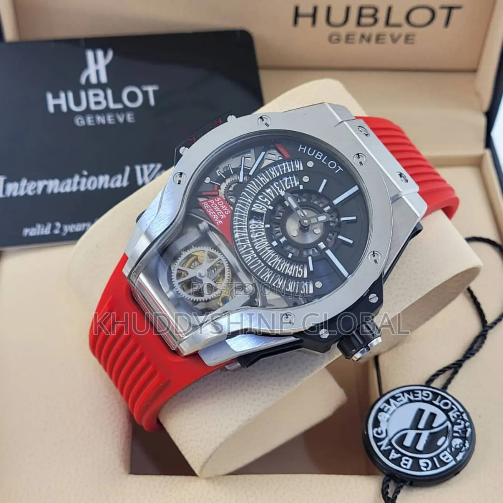 Hublot Automatic Wristwatch With Tourbillon and Rubber Strap