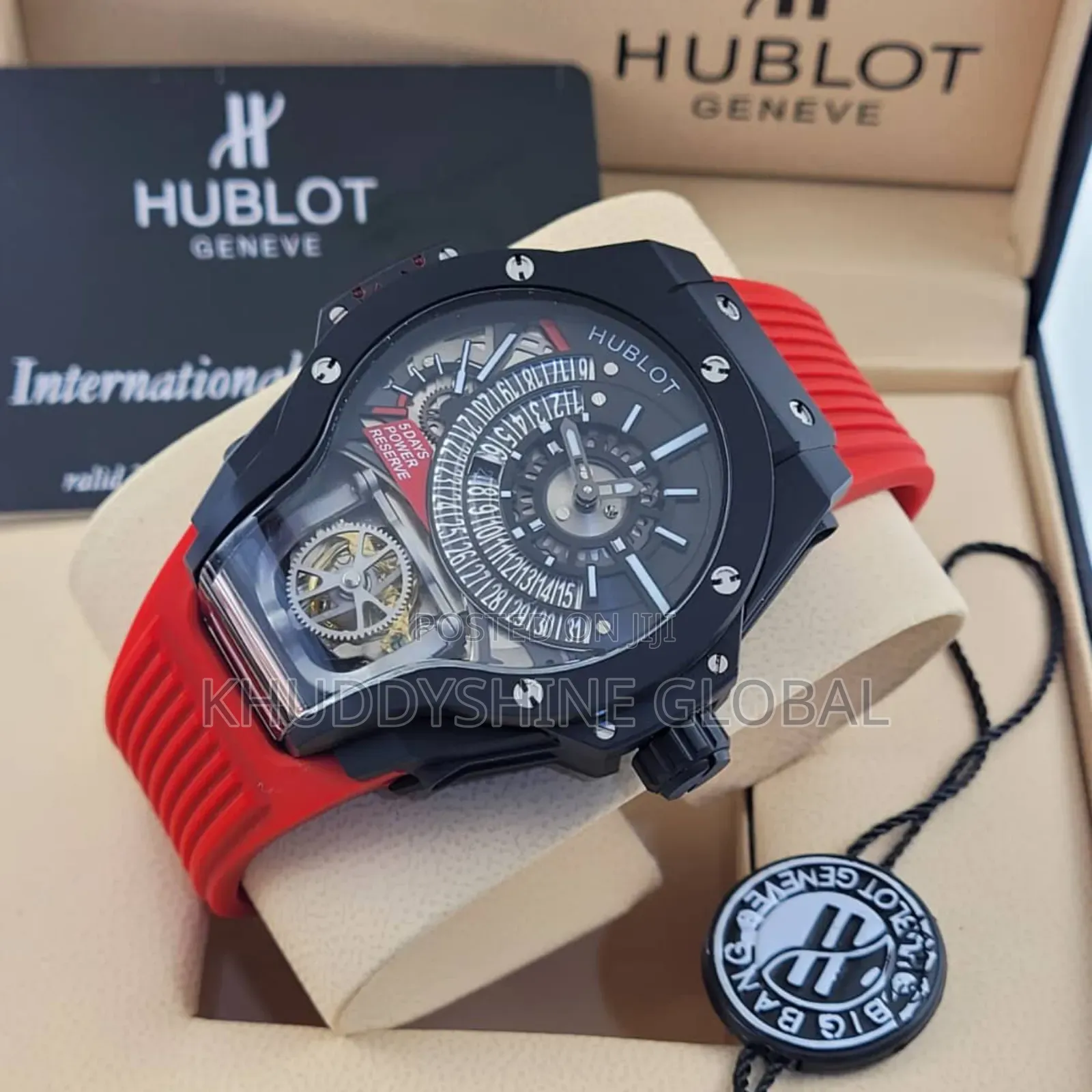 Hublot Automatic Wristwatch With Tourbillon and Rubber Strap