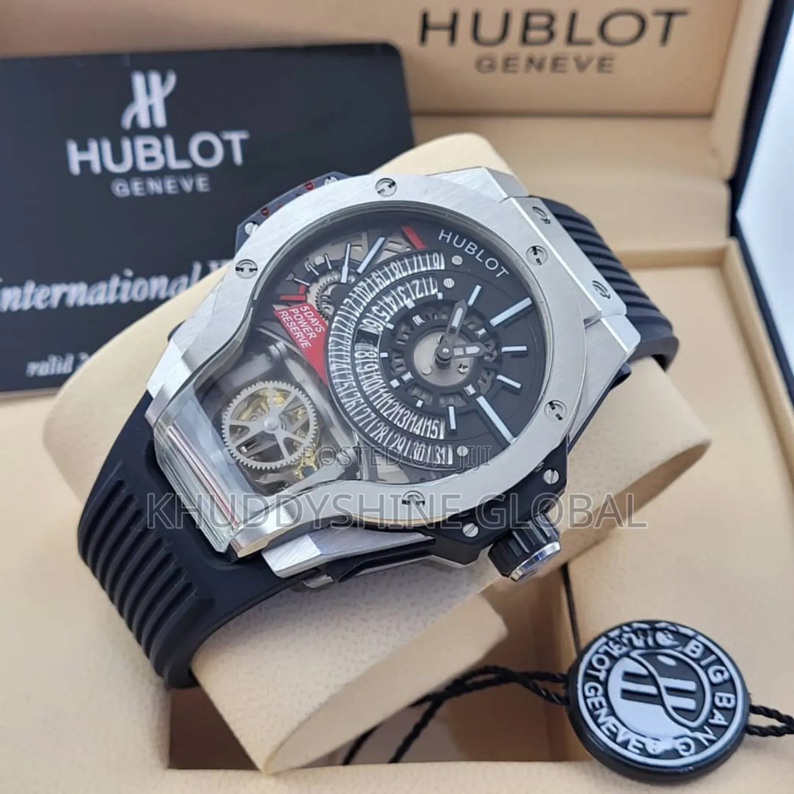 Hublot Automatic Wristwatch With Tourbillon and Rubber Strap