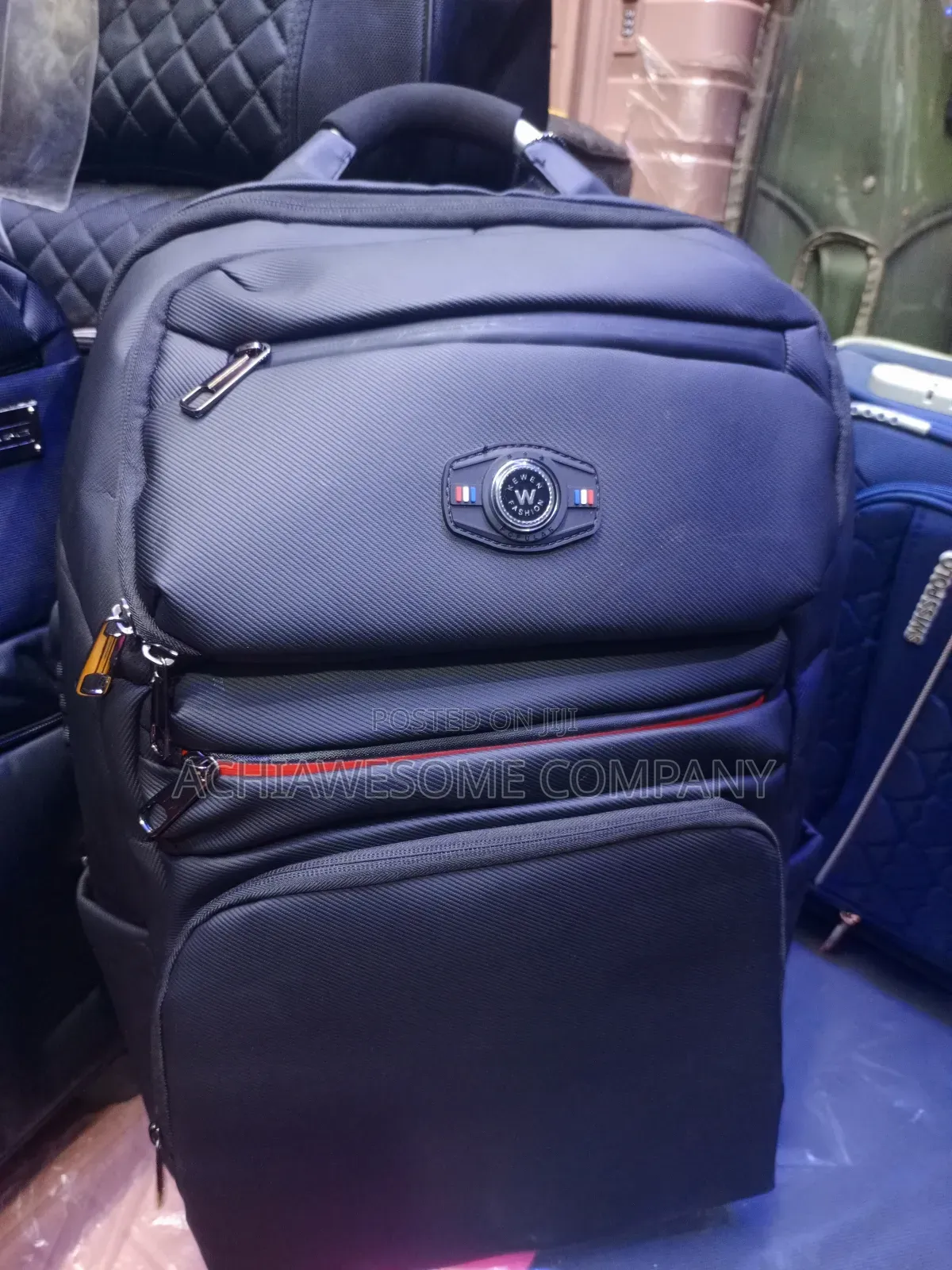Genuine Leather Backpack With Lock and USB Port