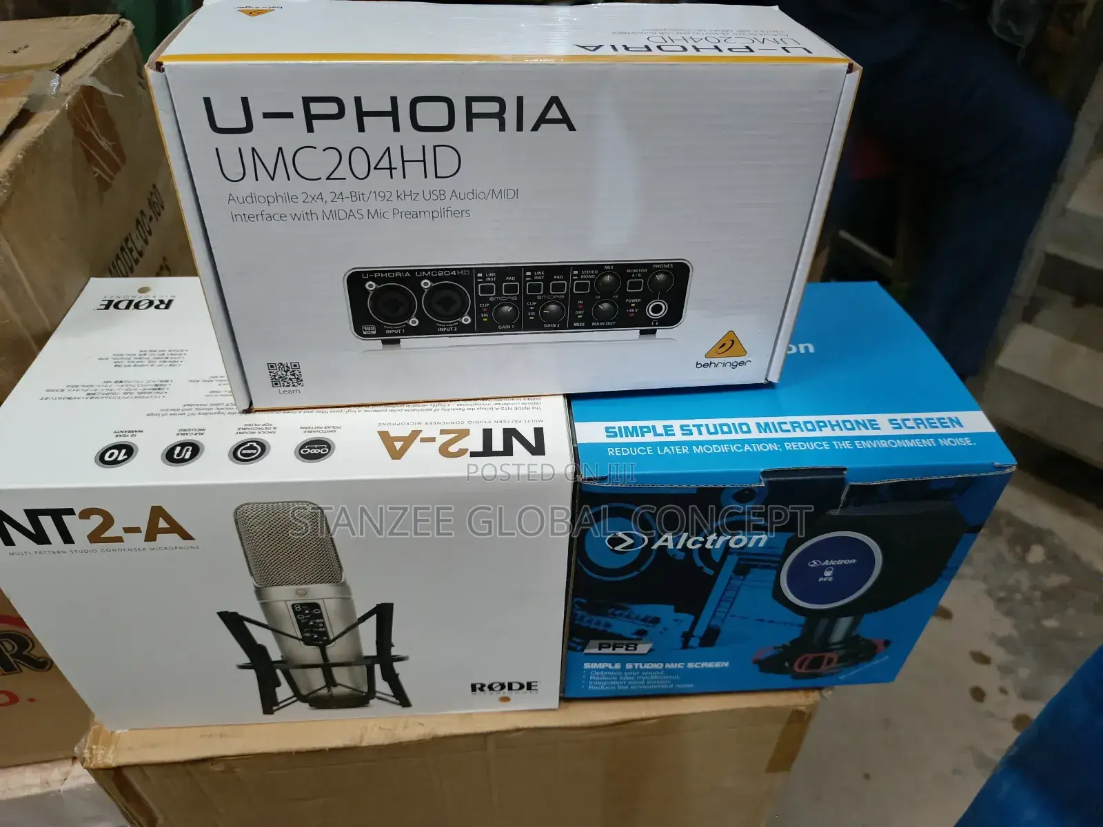 Rode NT2-A Mic, U-Phoria UMC204HD Alctron PF8
