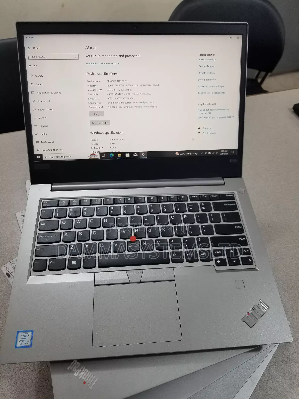Laptop Lenovo ThinkPad E480 8GB Intel Core I5 SSD 256GB