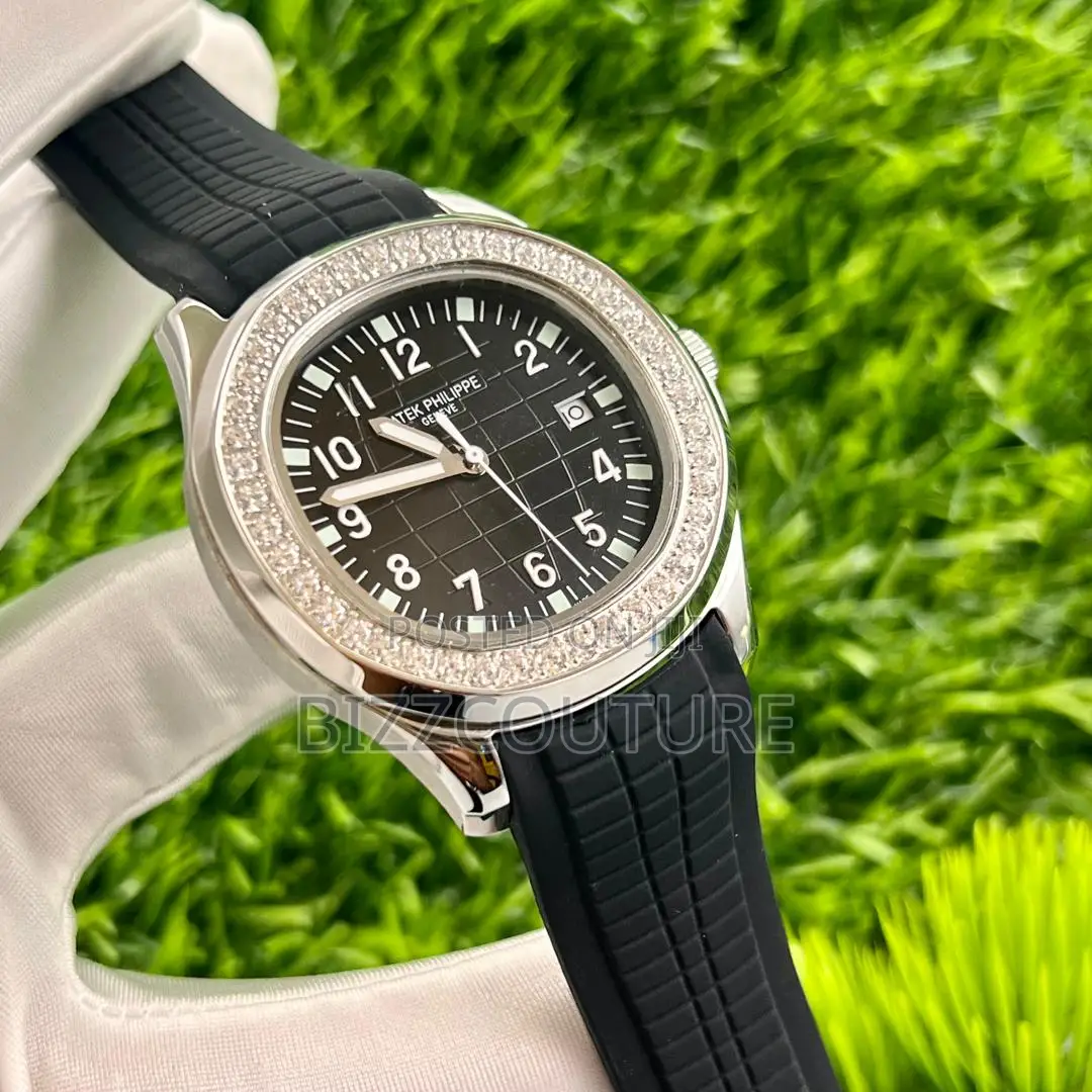 Original PATEK PHILIPPE Geneve Black Rubber Strap Watch