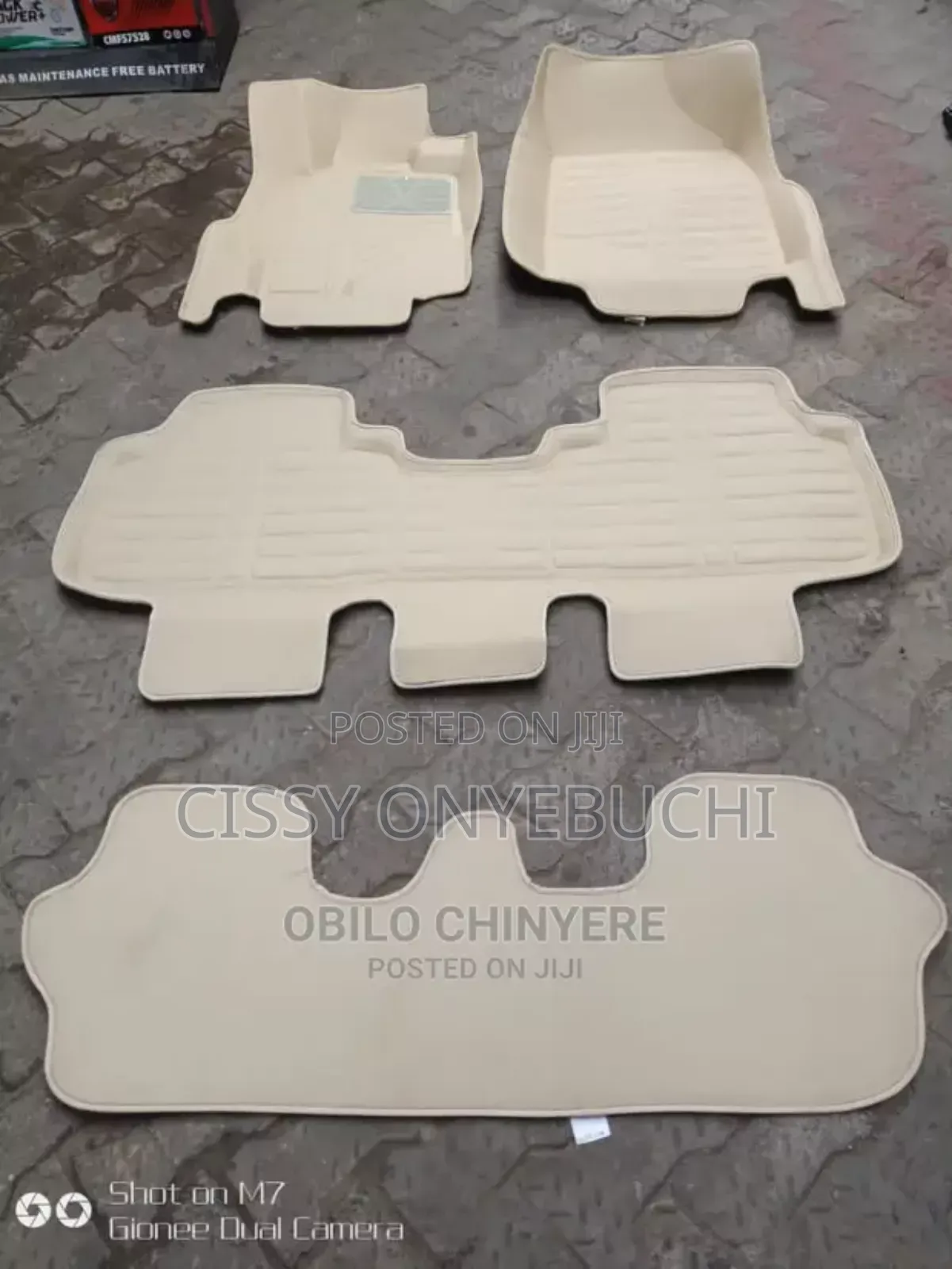 Honda Pilot Milk Color 3D Customized Car Floor Mat