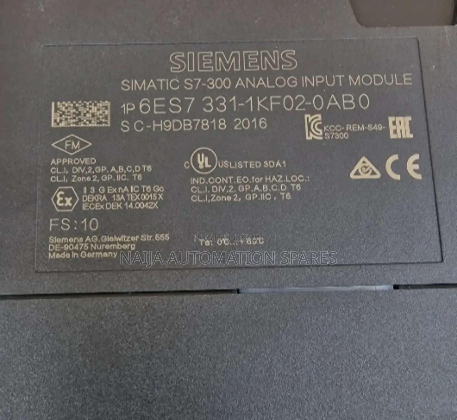 Siemens S7-300, Analog Input Sm 331,6es7331-1kf02-0ab0