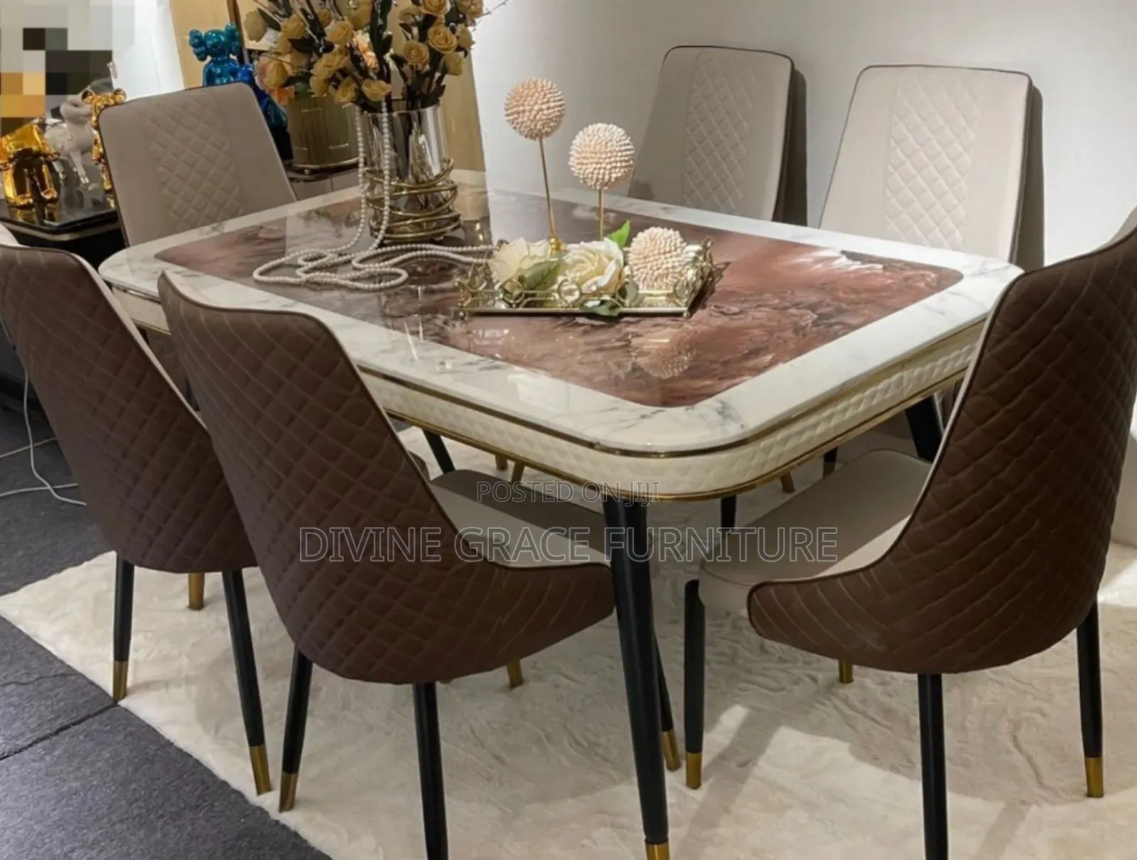 Marble Top Dinning Table and Chairs
