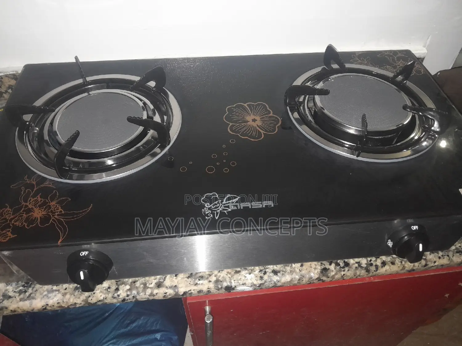 Qasa Glass Infrared Table Top Double Gas Cooker