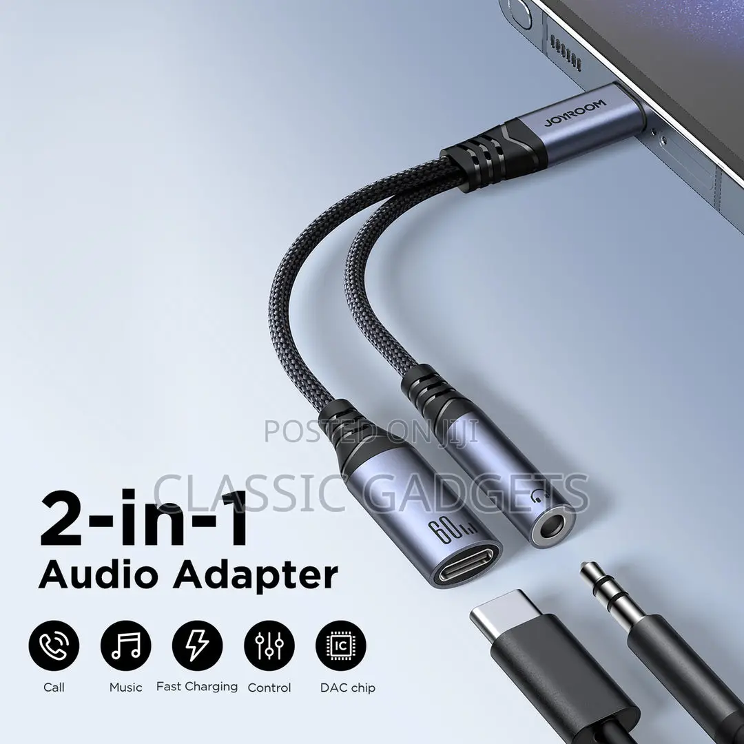 Joyroom SY-C02 2-in-1 Audio Adapter (Type-C to 3.5mm+Type-C