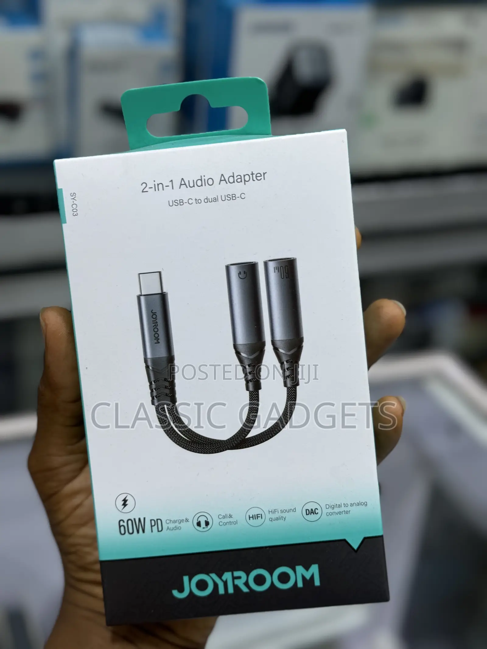Joyroom SY-C03 2-in-1 Audio Adapter (Type-C to Dual Type-C)