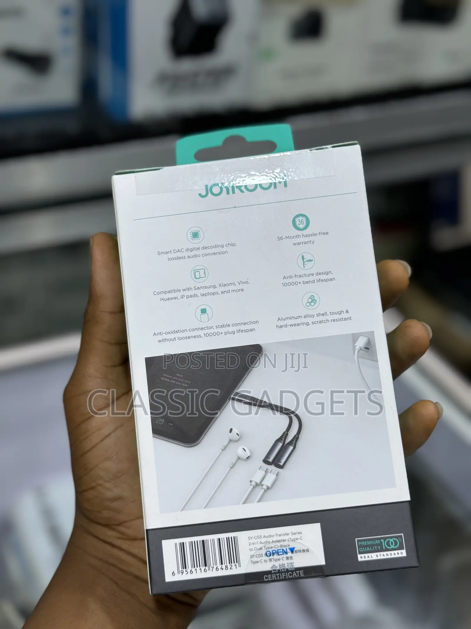 Joyroom SY-C03 2-in-1 Audio Adapter (Type-C to Dual Type-C)