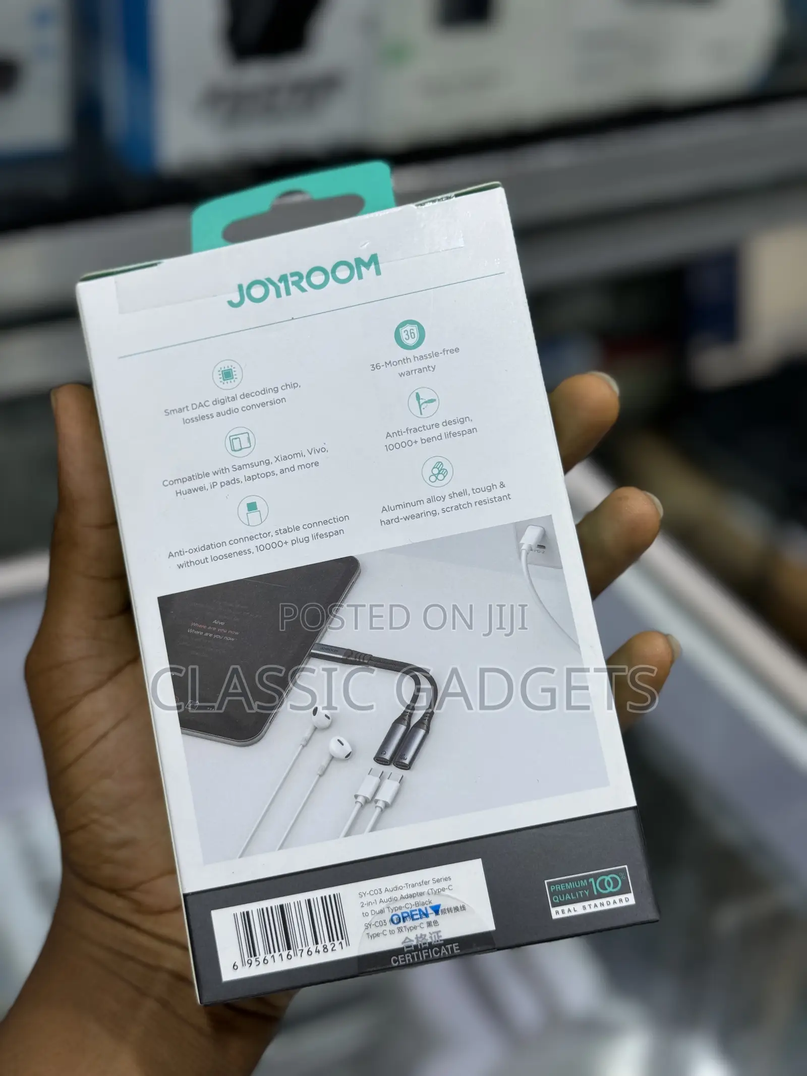 Joyroom SY-C03 2-in-1 Audio Adapter (Type-C to Dual Type-C)