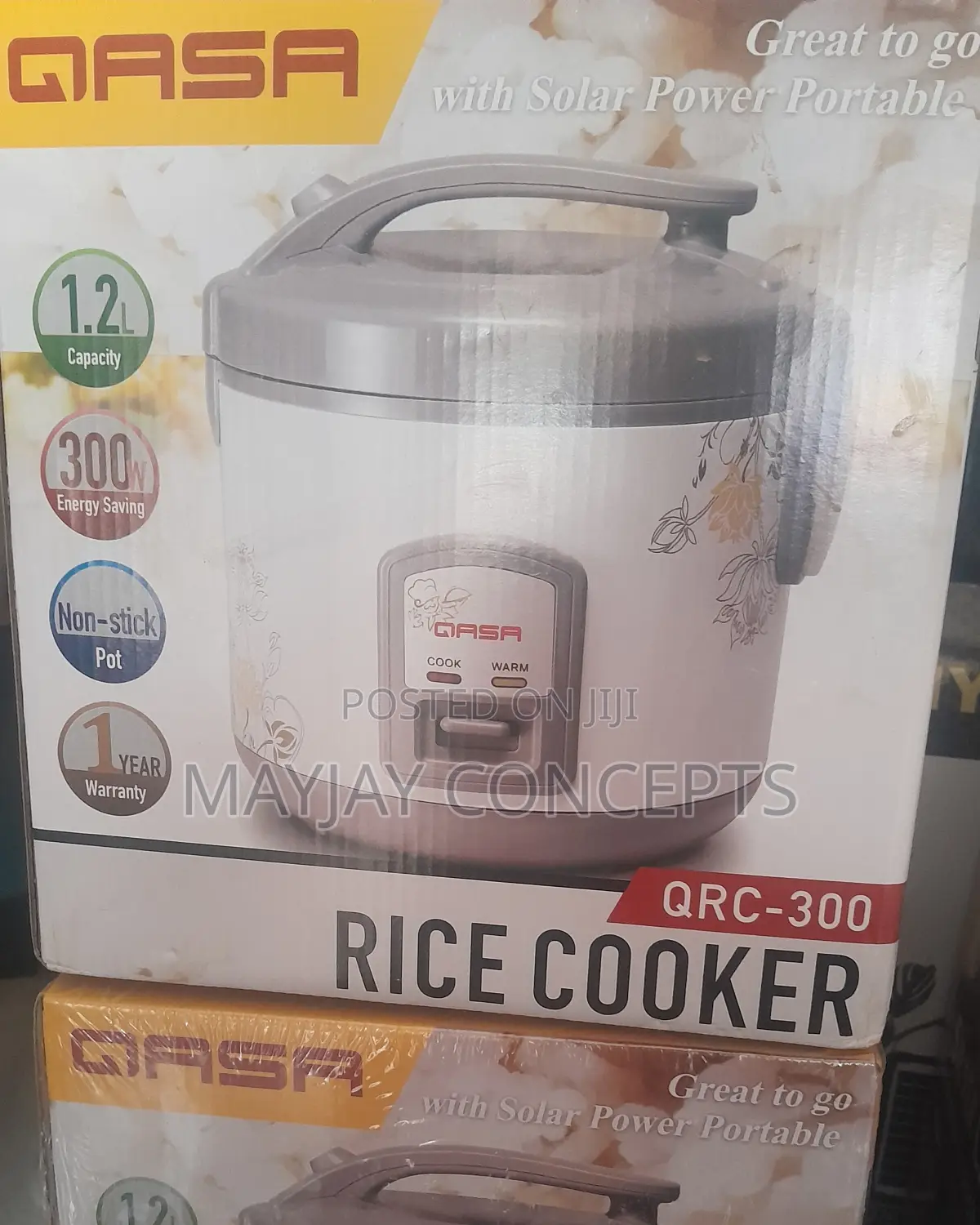 QASA Portable Solar and Electricity Rice Cooker and Warmer