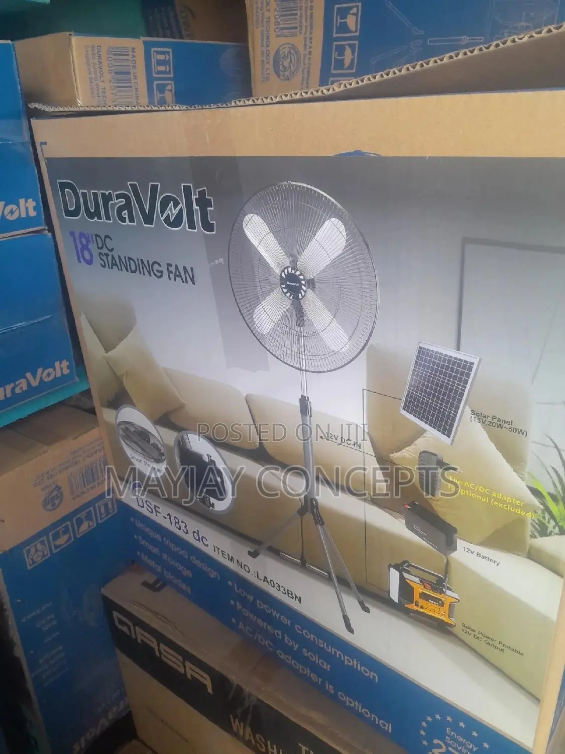 18inches Duravolt Ac/Dc Solar and Electricity Standing Fan
