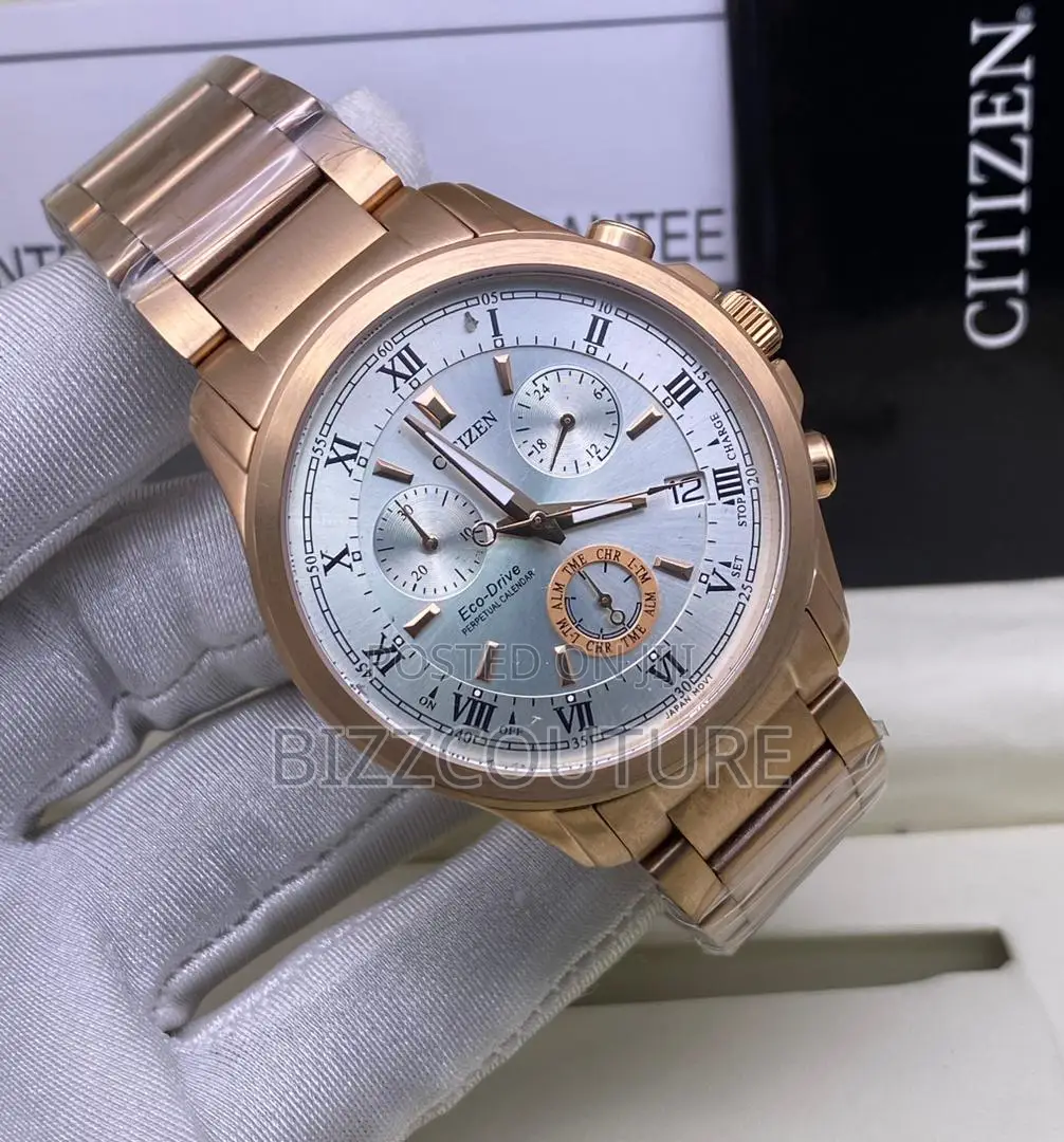 Original Citizen Eco-Drive Chronograph Gold Chain Watch