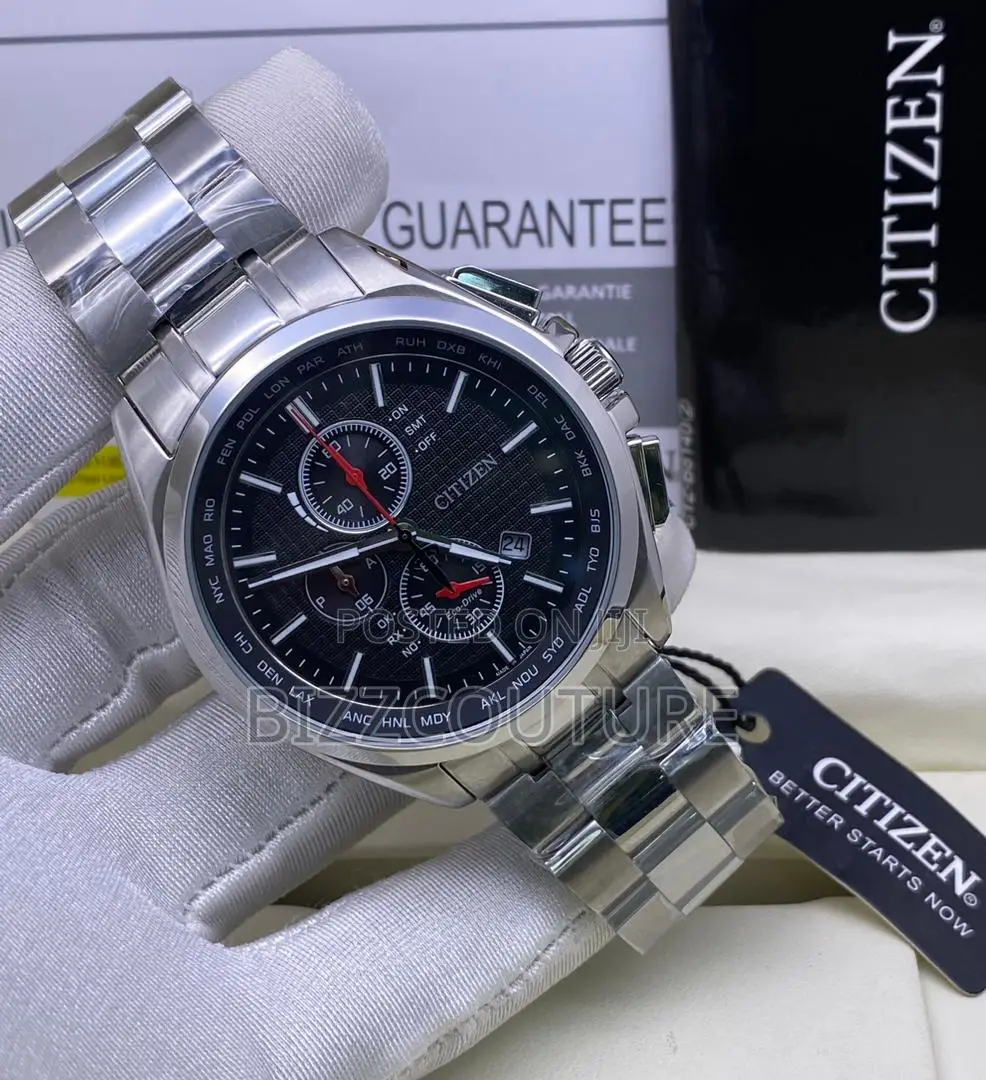 Original Citizen Chronograph Blue Dail Silver Chain Watch