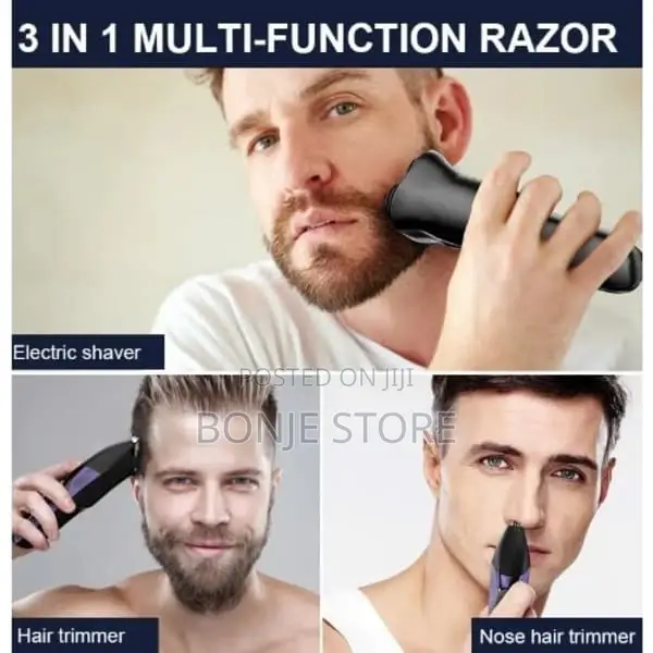 3 in 1 Hair Clipper Shaver, Nose Trimmer, Automatic Grinding