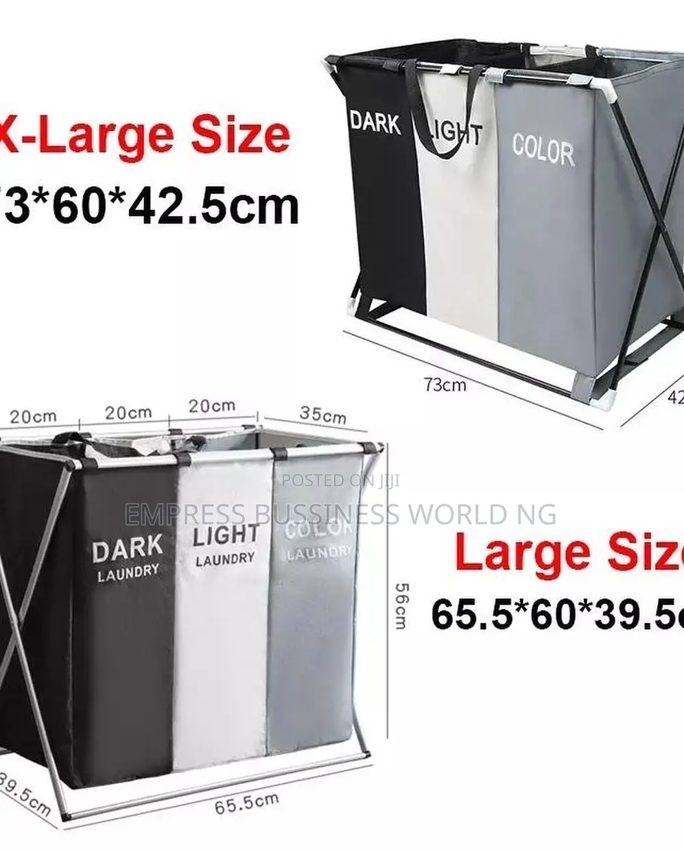 3 Sections Laundry Basket