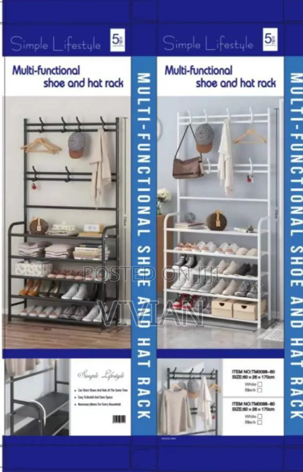 5 Tier Multifunctional Shoe And Hat Rack