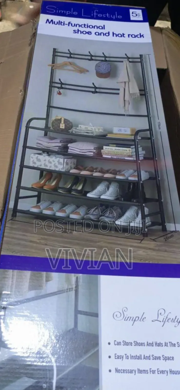 5 Tier Multifunctional Shoe And Hat Rack