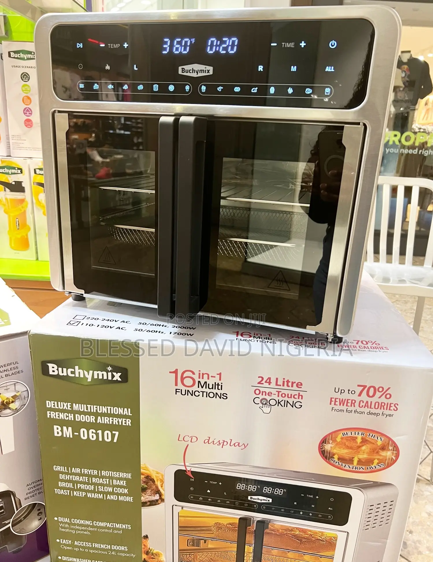 Buchymix 24l Double Compartment French Door Air Fryer Oven