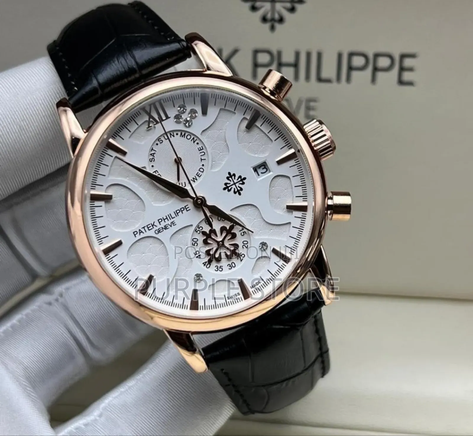 Patek Philippe Chronograph Leather Watch
