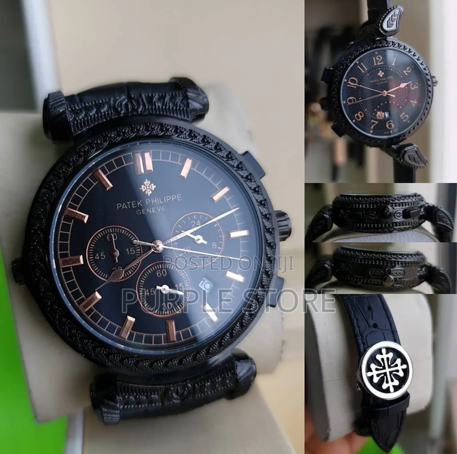 Patek Philippe Double Face Chronograph Leather Watch