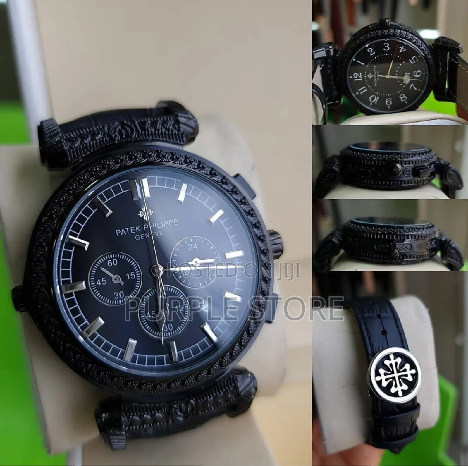 Patek Philippe Double Face Chronograph Leather Watch