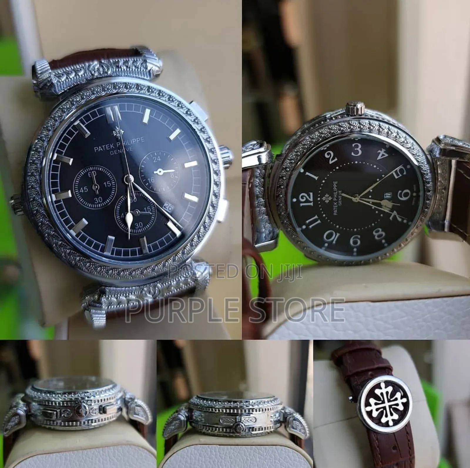 Patek Philippe Double Face Chronograph Leather Watch